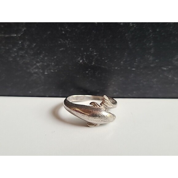 925 Dolphin Ring Vintage, READ, SIZE US 6.75 - Picture 6 of 10